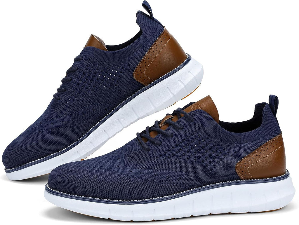 SVNKE mäns Oxfordskor formella promenadskor finskor klassiska halkfria business vardagsskor snörning lätt sneaker