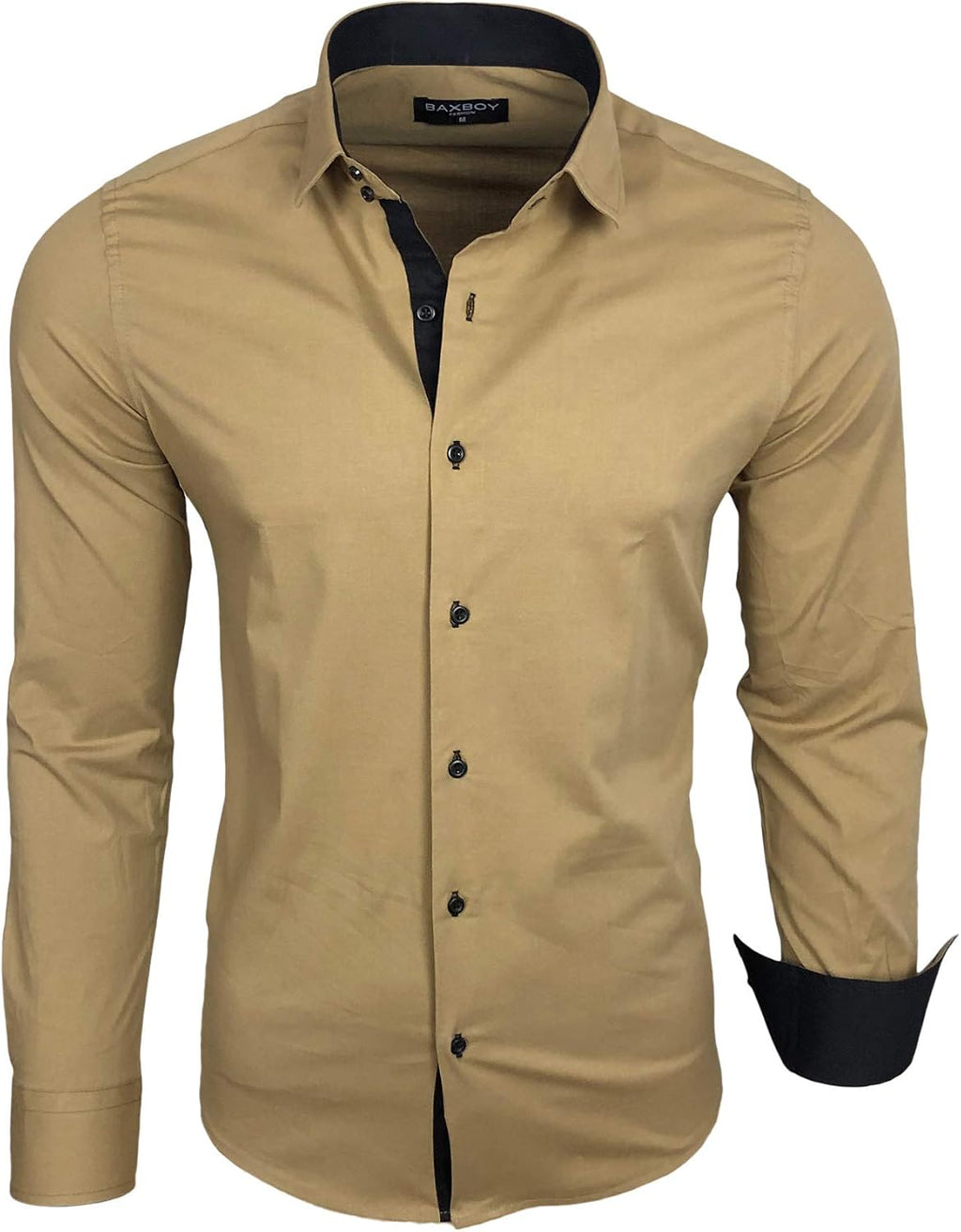 R-44 Män kontrast basskjortor business fritid långärmad kostym bröllop skjorta