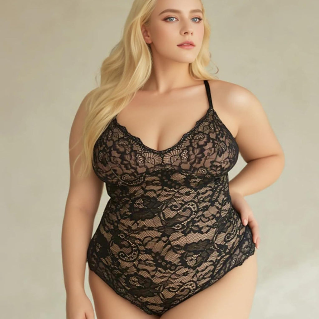 Onewus dam plus size bodysuit med höftlyft