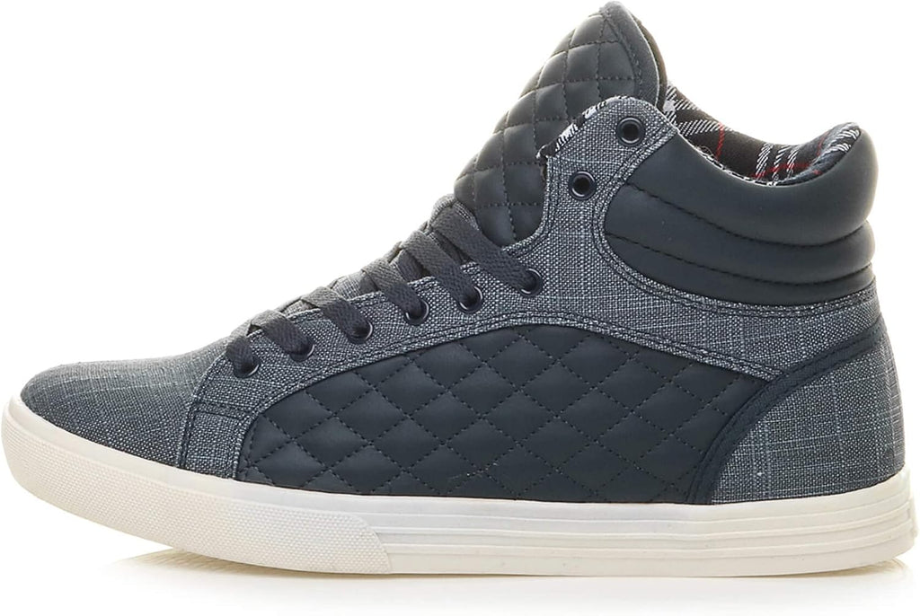 Ajvani Platt snörning för män quiltad vardaglig hög topp ankelstövlar sneakers storlek.