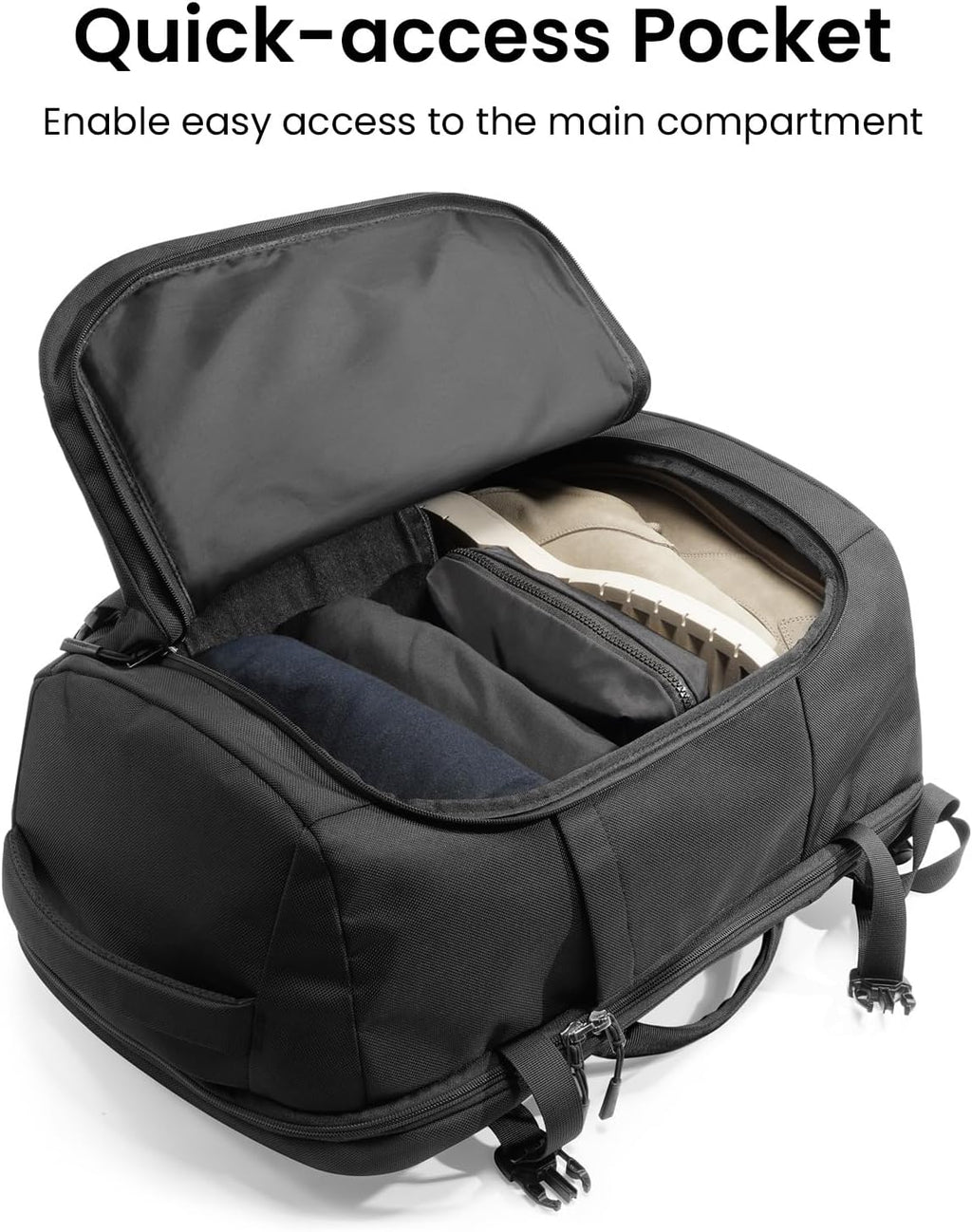 tomtoc 40L Reseryggsäck, TSA-vänlig handbagage-ryggsäck Reseryggsäck för 15,6-17 tums bärbar dator, flyggodkänd ombordstigning Vattenavvisande kabinryggsäck för resor Weekender Trip