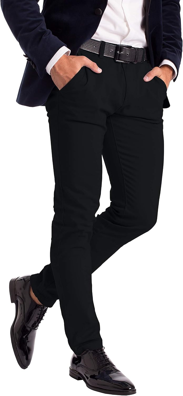 Herr stretch chinos designer slim fit jeans byxa bomull spandex botten