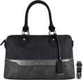 David Jones - Dam Stor Handväska - PU Läder Tote Bag - Praktisk Randig Axelväska - Kvinnor Medelstor Väska Axelremsväska Tygväska Damväska Shopper - Trendig Mode Elegant Kontor Arbete