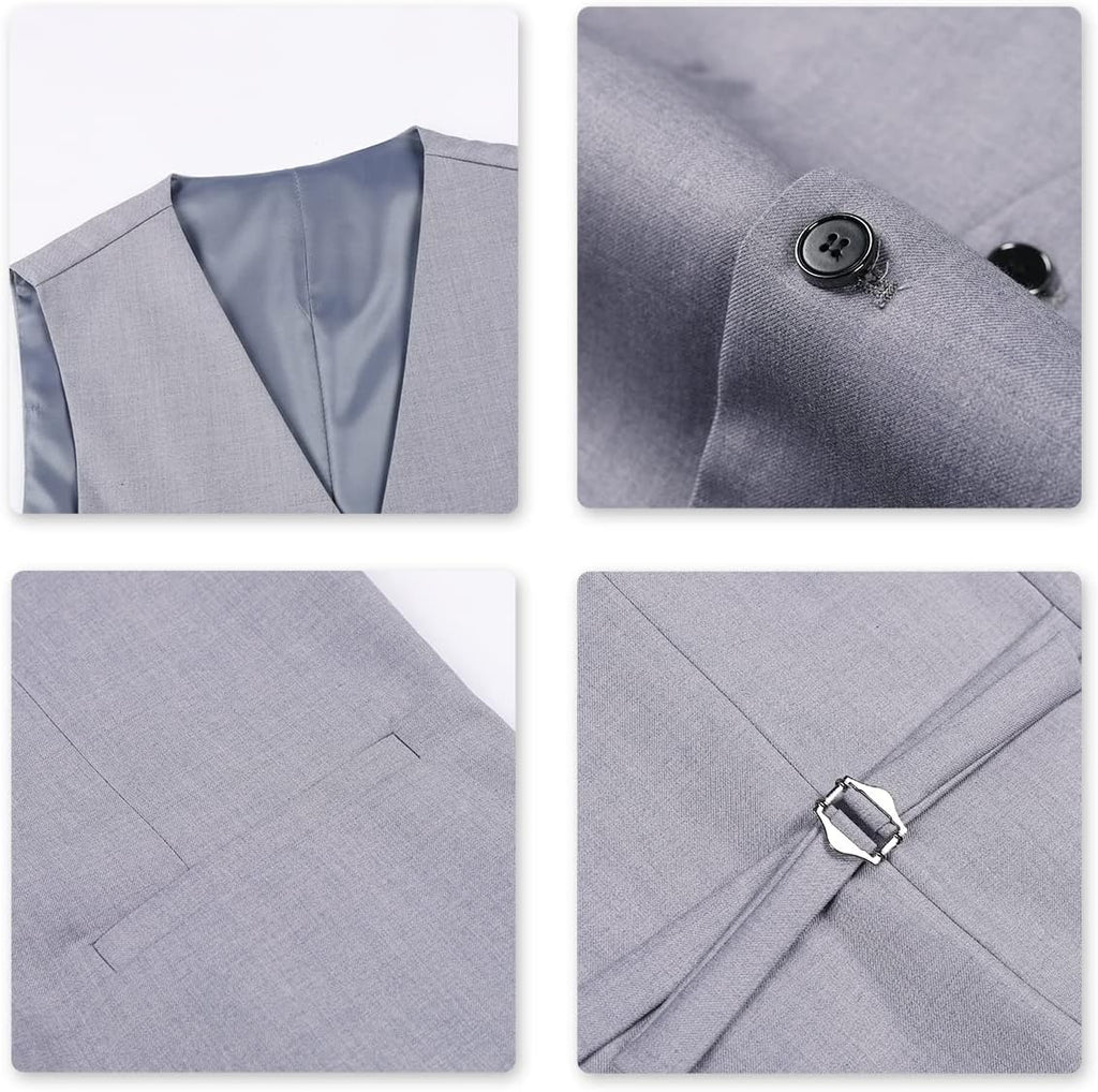 YOUTHUP 3-delad kostym smal passform för män elegant business bröllop kostym blazer västar byxor