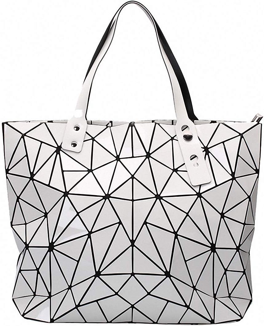Geometriska lysande gitter handväska kedja crossbody påse tygväskor handväskor holografiska handväskor för kvinnor femmes
