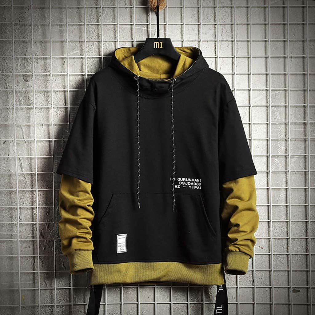 Hip Hop huvtröjor män, herr pullover huvtröja långärmad pullover mode lappverk jumper streetwear huvtröjor tryck huvtröja vardaglig pullover topp lätt huvtröja sweatshirt normal passform