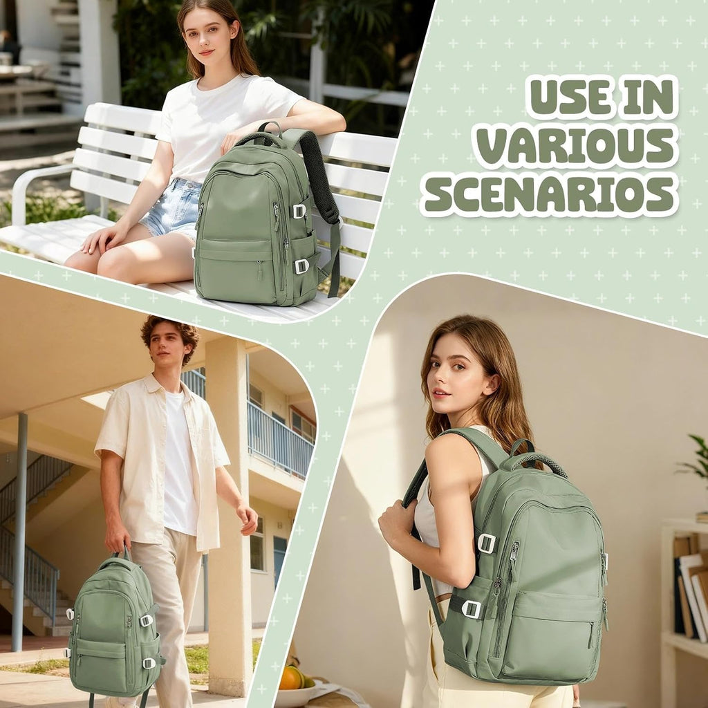 HYC00 Skolryggsäck Flicka Skolväska Lätt Ryggsäck Tjej Tonåring Bokväskor Skola Skolväskor Pojkar Laptop Ryggsäck Dam 14 Tum College Bag Fritidsryggsäck för Kvinnor Casual Dagsryggsäck,Blå
