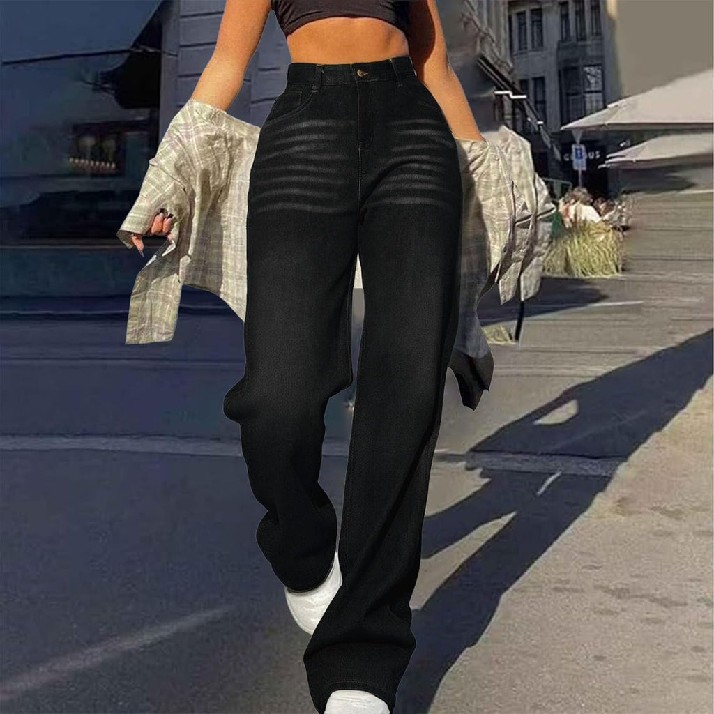 Generiska jeans korta byxor dam slip-jeans dam säckig jeans korta kostymjeans längd 28 tunna kort stretch Y2k lämplig för fritid och hem
