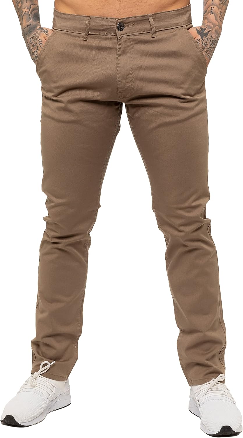 989Zé ENZO mäns Skinny Slim Fit Chinos stretchbyxor byxor