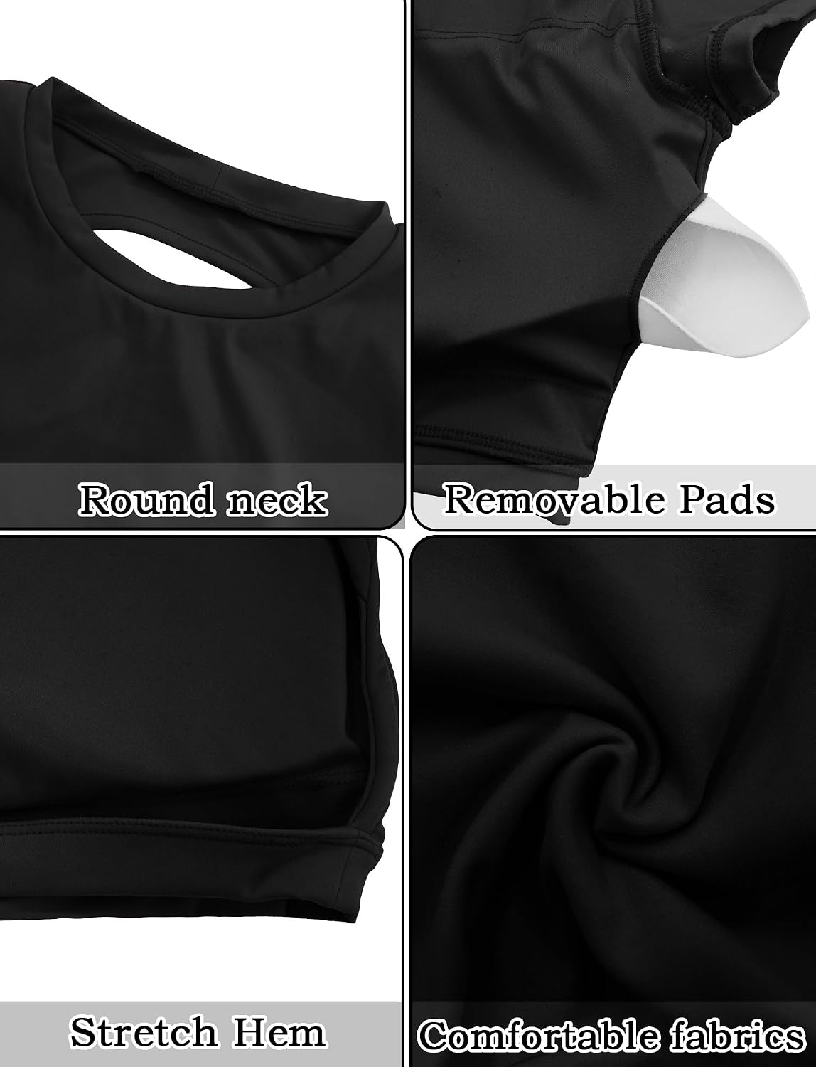 SEAUR Gym topp damer rygglös vadderad crop topp tajt sport löpartröja yoga fitness kortärmad t-shirt magfri sportskjorta rund hals mjuk S-L