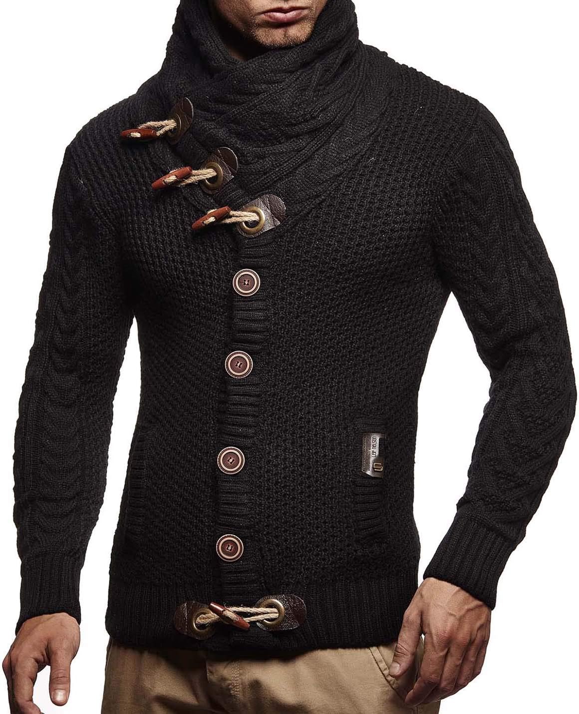 Leif Nelson Herrcardigan, jacka med sjalkrage, LN-4195