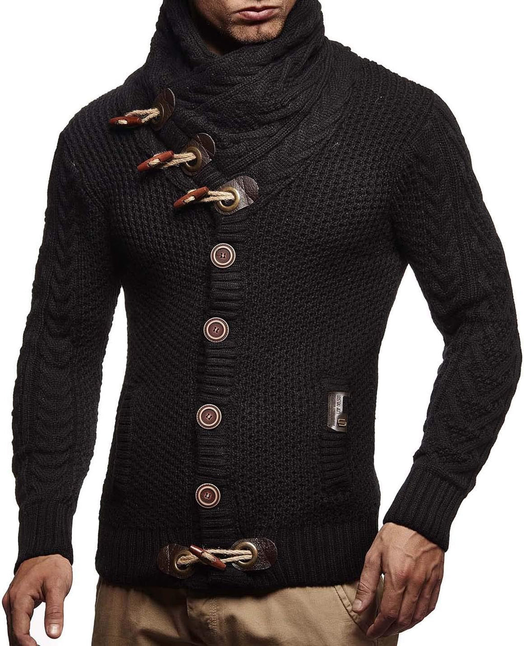 Leif Nelson Herrcardigan, jacka med sjalkrage, LN-4195