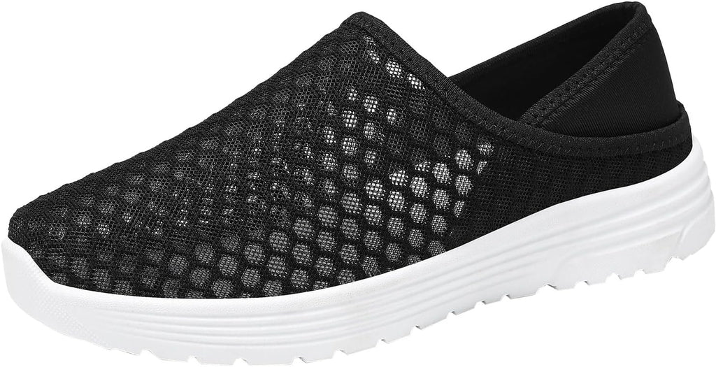 Legere bekväm snörfri herrsneakers, ventilerande herrsneakers, mjuk stickad topp, ortopediska slip-on skor, halkfria mjuka innersulor för fitness löpning promenader