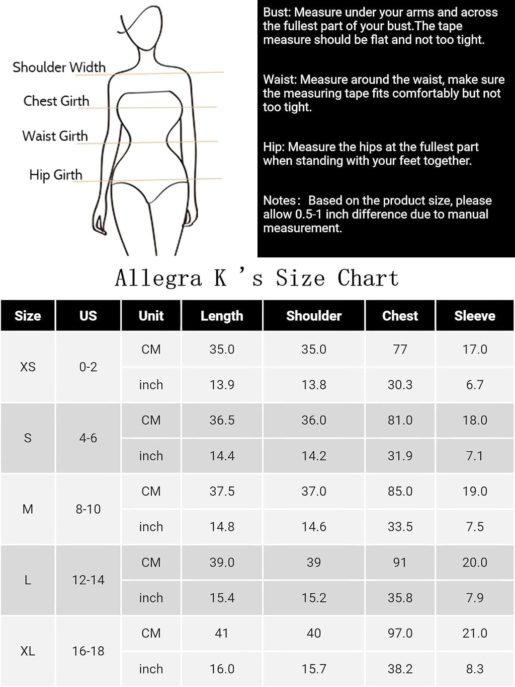 Allegra K damer crop-top ribbstickad sexy-kedja front kortärmad klubb party blus