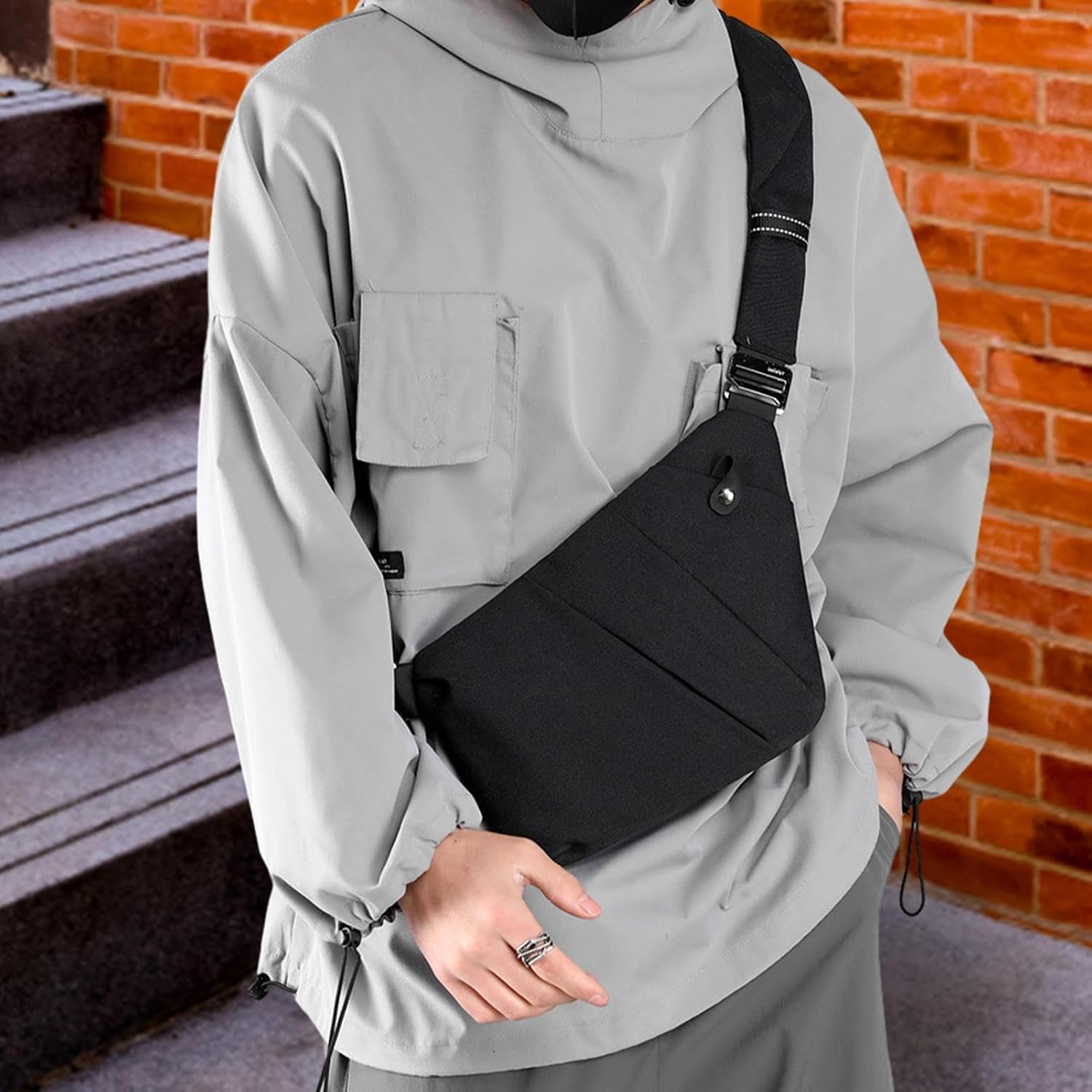 Sling Ryggsäck Herr,Chest Sling Ryggsäck Axel Ryggsäck - Sling Chest Crossbody Bag Bärbar Vattentät Stor kapacitet för camping Daglig användning Resevandring Onlynery
