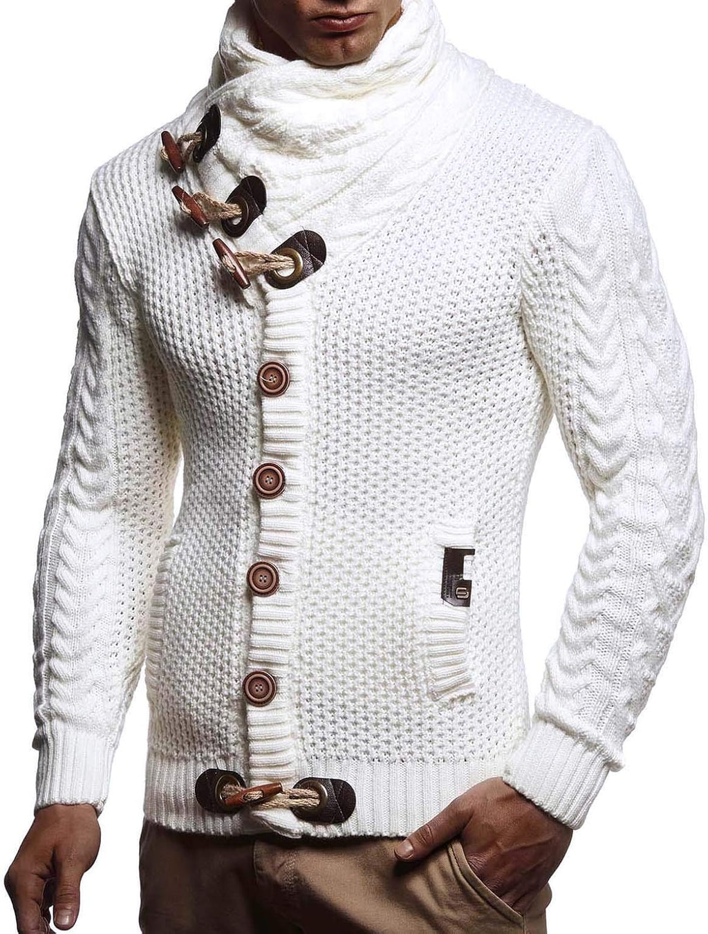 Leif Nelson Herrcardigan, jacka med sjalkrage, LN-4195