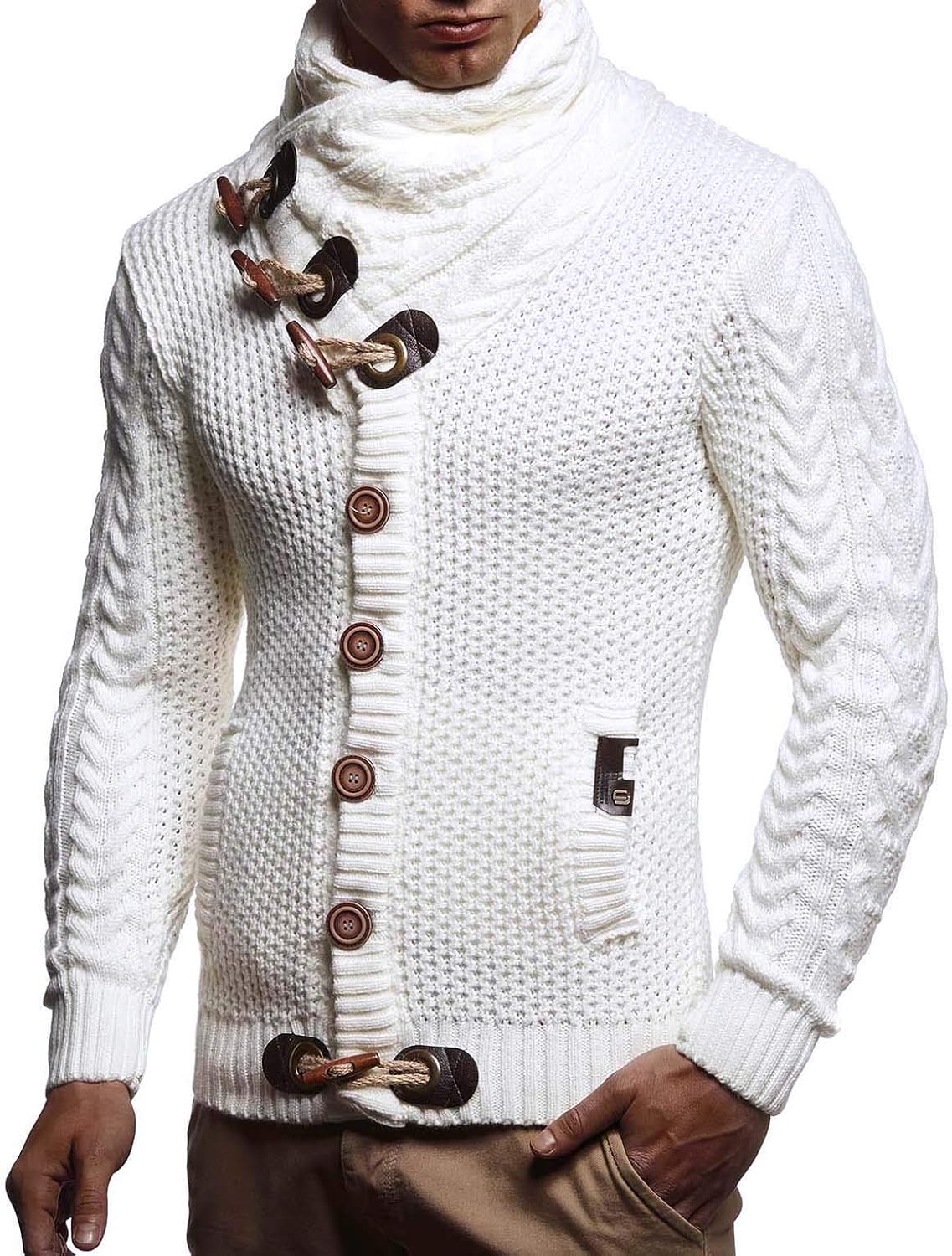 Leif Nelson Herrcardigan, jacka med sjalkrage, LN-4195