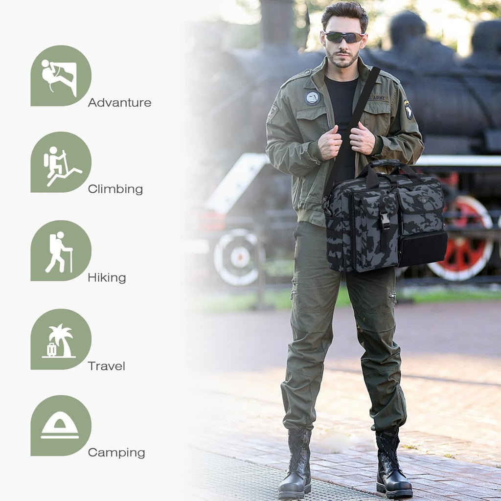 SPAHER Portfölj Herr Arbetsväska Herr Laptopväska 14/15,6/17,3 tum Business Tactical Bag Militärväska Axelväska Messenger Bag Herr Present för Kvinnor Herr