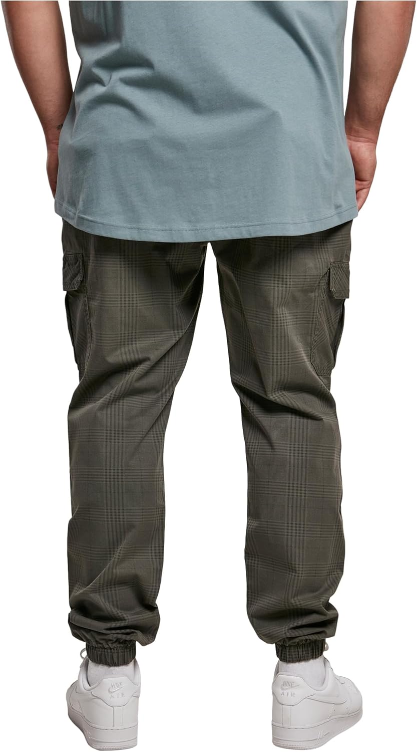 Urban Classics herr Byxor Aop Glencheck Cargo Jog Pants