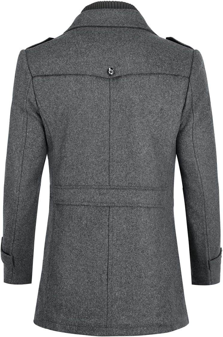Rockar för Herr Casual Vinter Ullkappor Regular Fit Vinter kappa Ärtkappa för Vintern