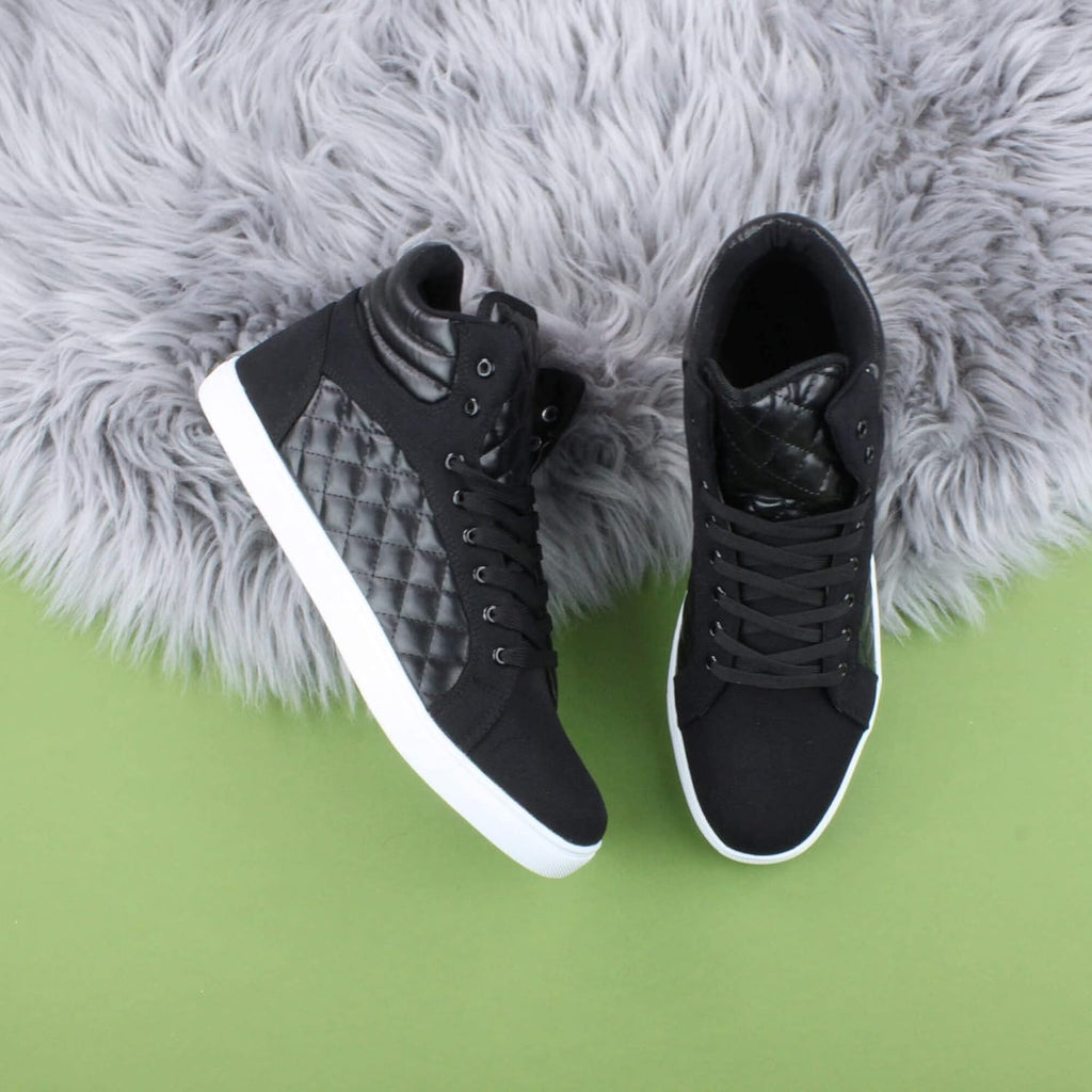 Ajvani Platt snörning för män quiltad vardaglig hög topp ankelstövlar sneakers storlek.