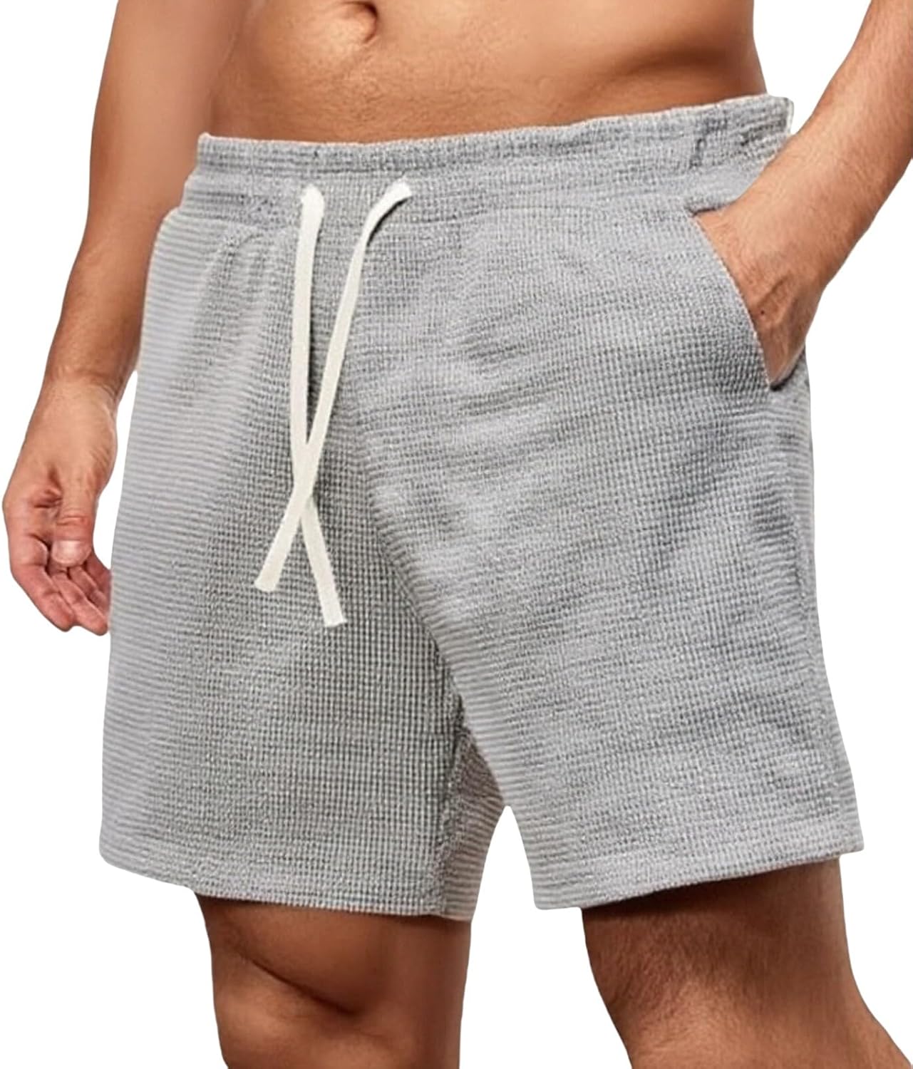 Herr Shopping Shorts För Stadsvandring Senior Man Lätt Skrynkelfri Stretch Andas Många Fickor Praktisk Elastisk Midja