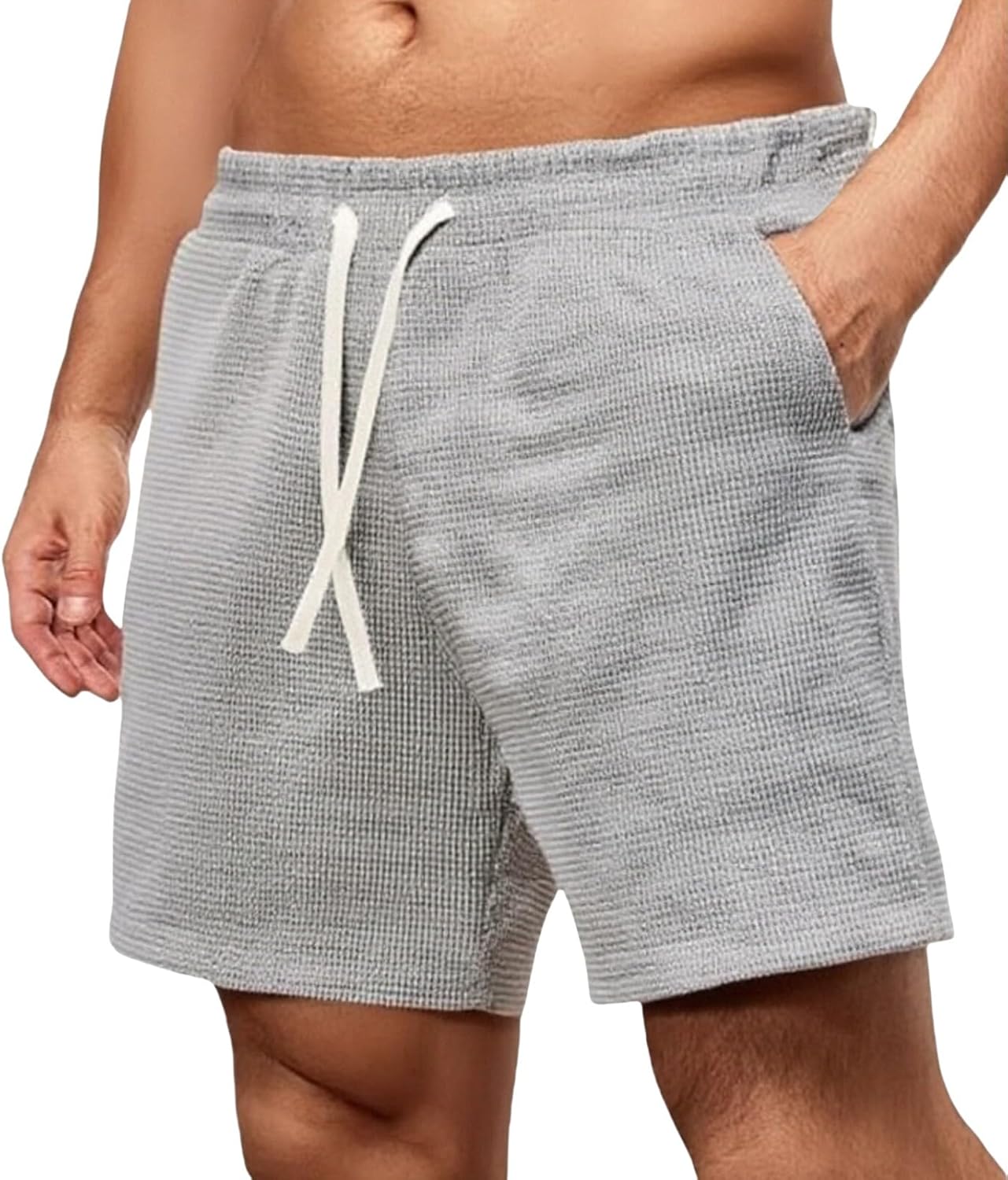Herr Shopping Shorts För Stadsvandring Senior Man Lätt Skrynkelfri Stretch Andas Många Fickor Praktisk Elastisk Midja