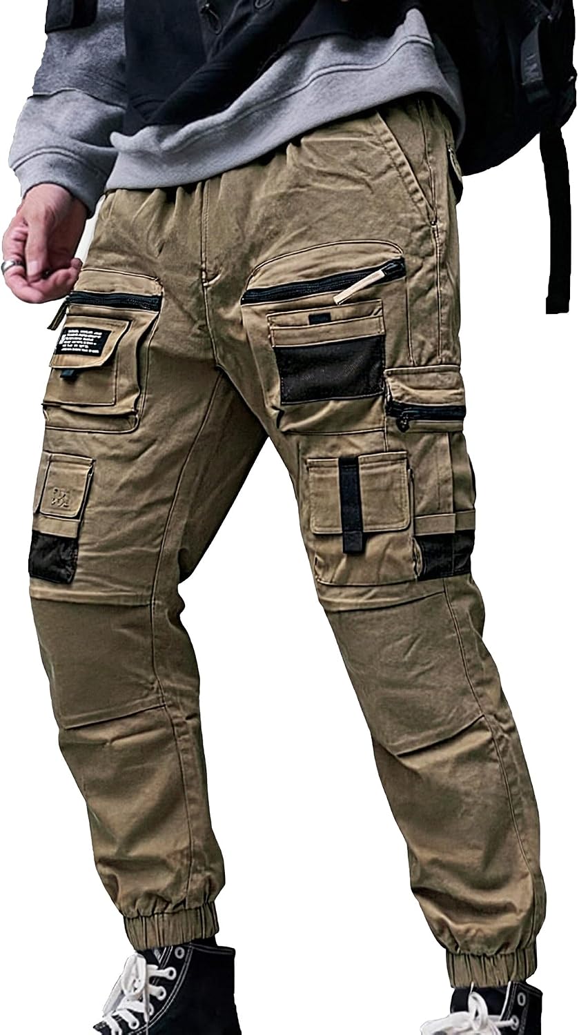 XYXIONGMAO Multi-Pocket lösa overaller vardagliga funktionella byxor cargo joggingbyxor techwear harem hip hop byxor för män