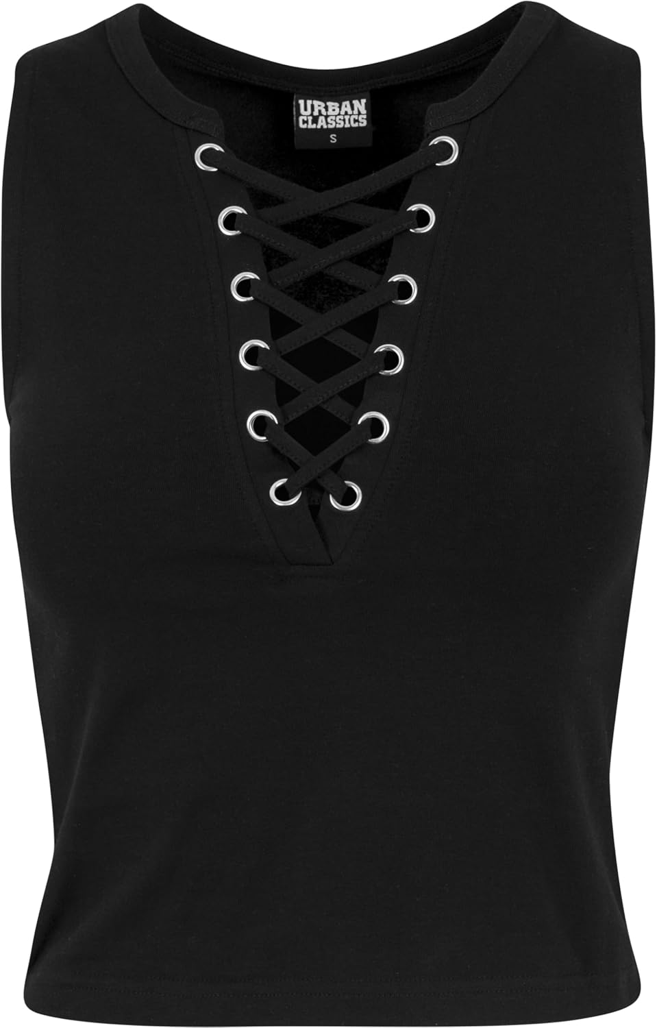 Urban Classics Dam Ladies Lace Up Cropped Top, svart, L