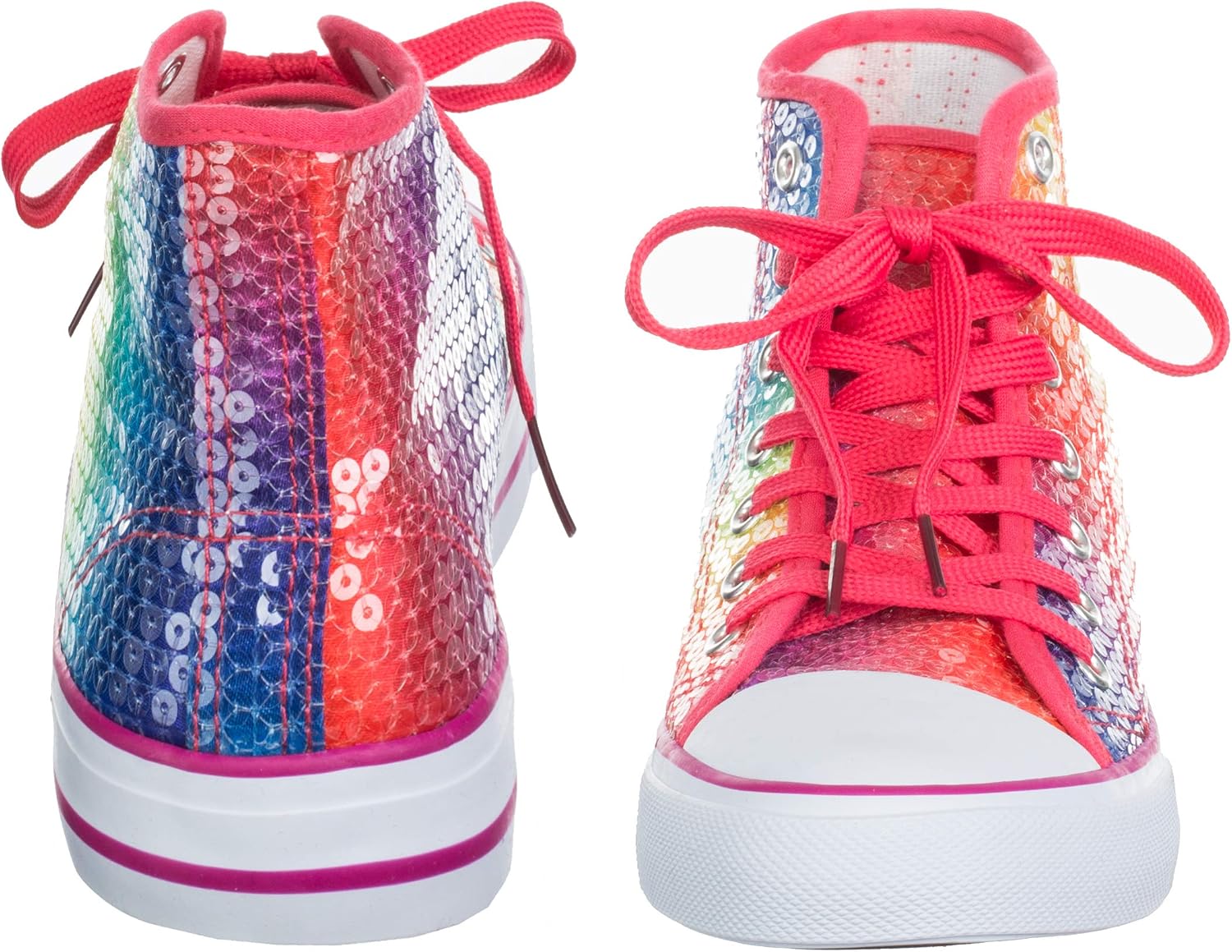 Brandsseller Dam Glitter sneakers paljetter halv höga spets damstövlar.