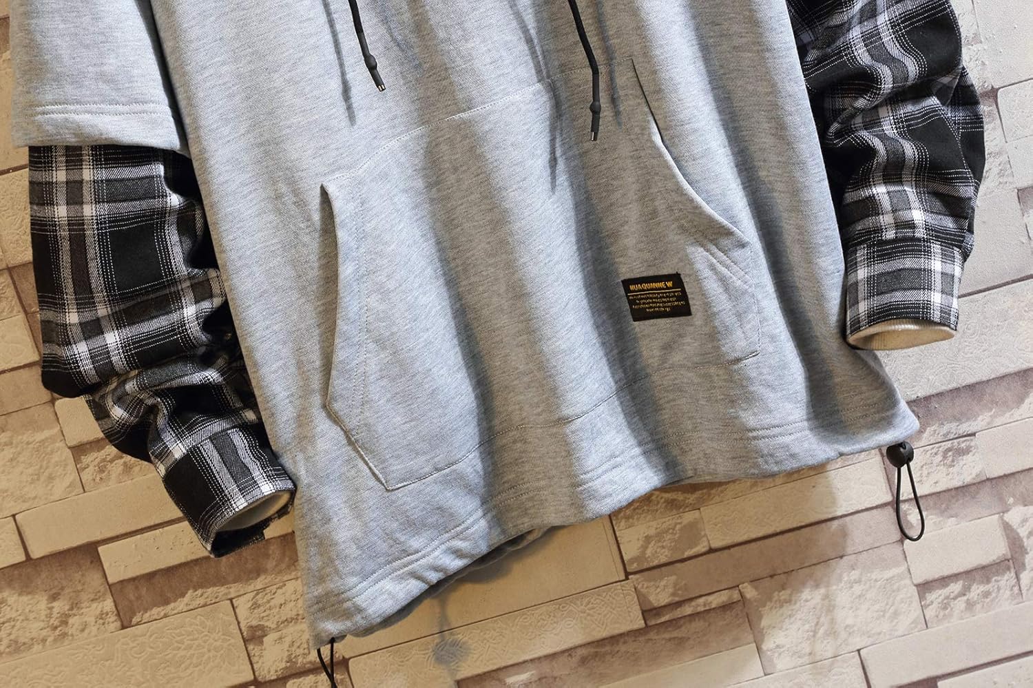 GURUNVANI Lappteknik huvtröjor herr bokstavstryck streetwear huvtröja herr sweatshirt