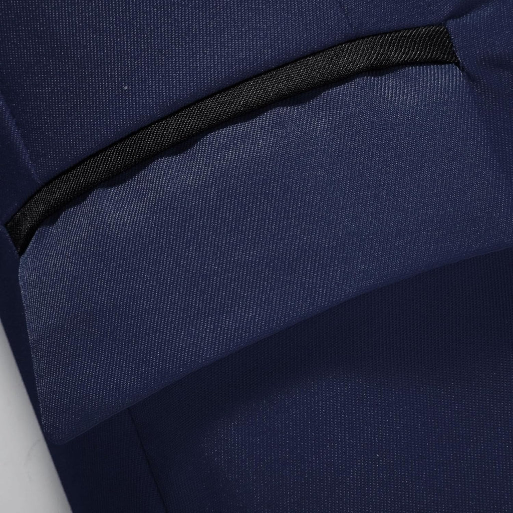 Herr smal passform en knapp blazer jacka notch kavajslag svart trim ficka solid sportdräkt kappa för vardaglig fest bal