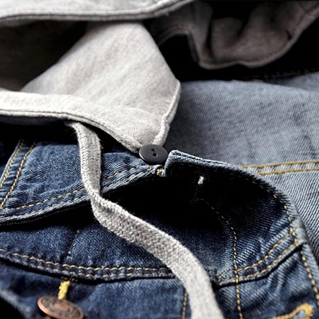 Huvtröjor för kvinnor vardaglig sommar långärmad huvtröja denimjackor button down trendig jeansjacka med huva