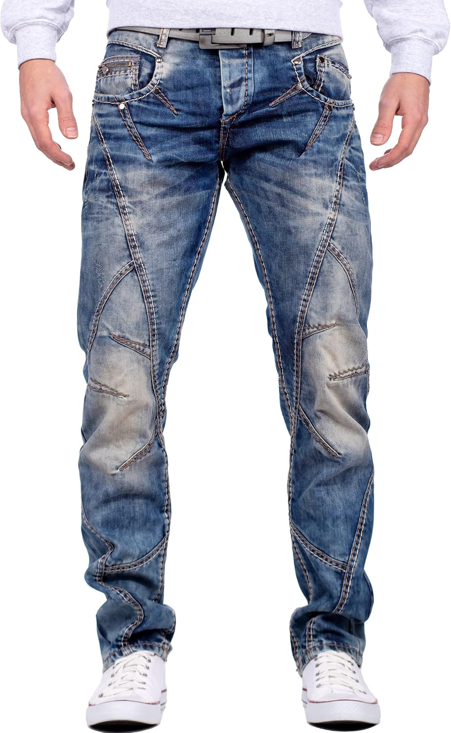 Cipo & Baxx Regular Jeans för män, Blå – 32