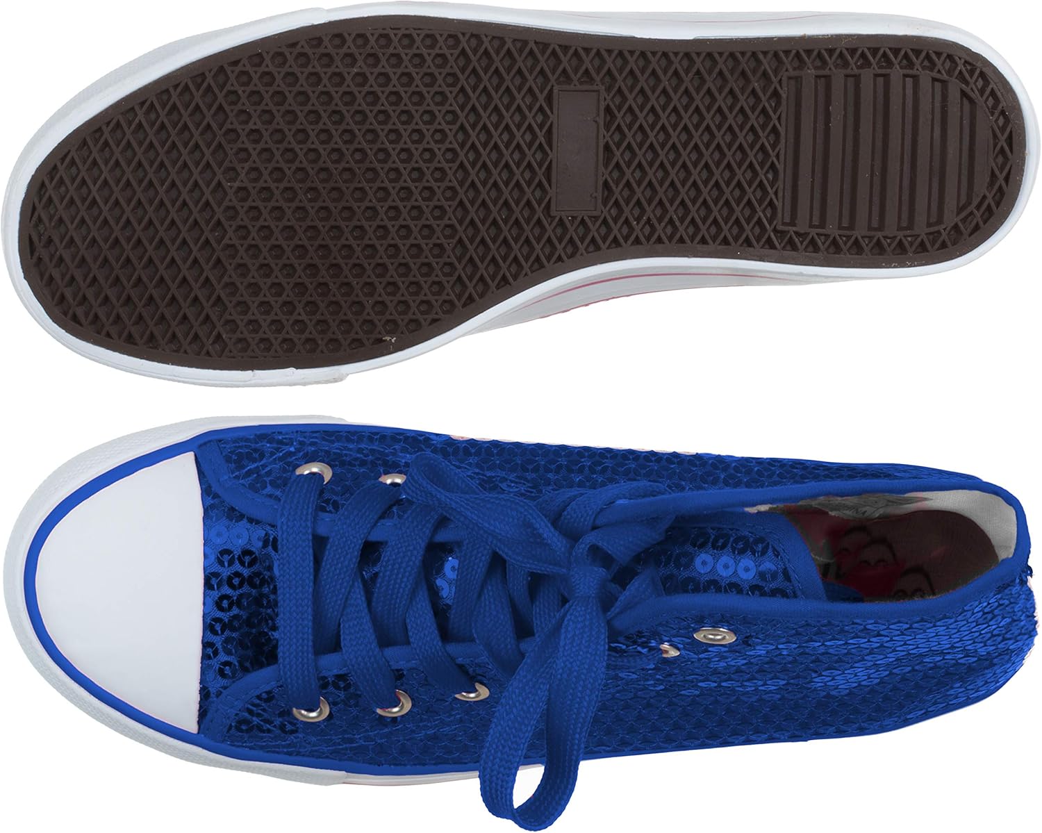 Brandsseller Dam Glitter sneakers paljetter halv höga spets damstövlar.