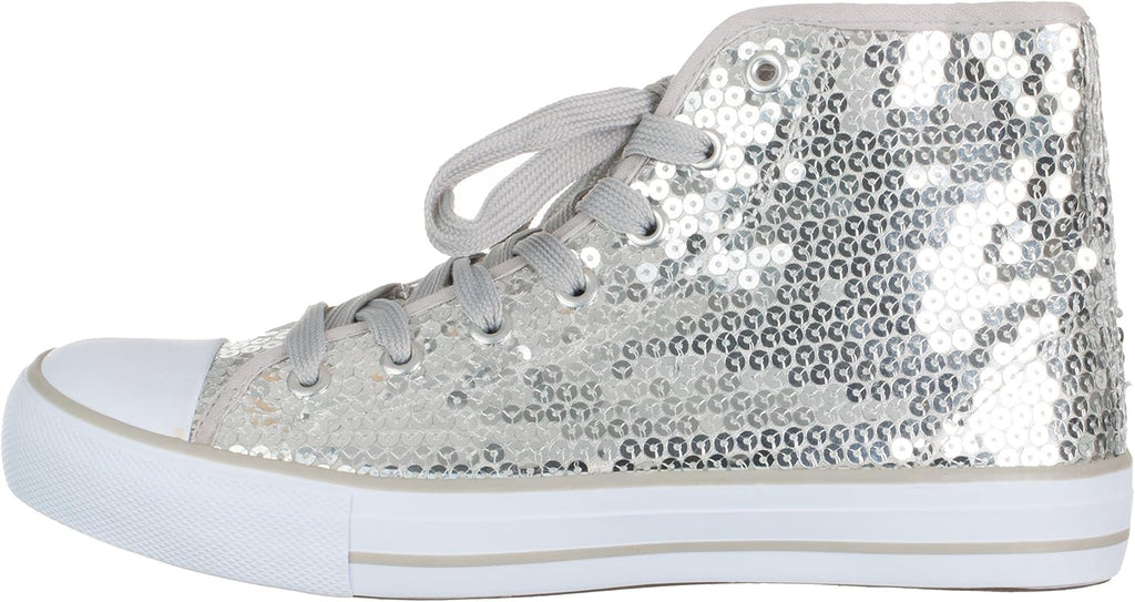 Brandsseller Dam Glitter sneakers paljetter halv höga spets damstövlar.