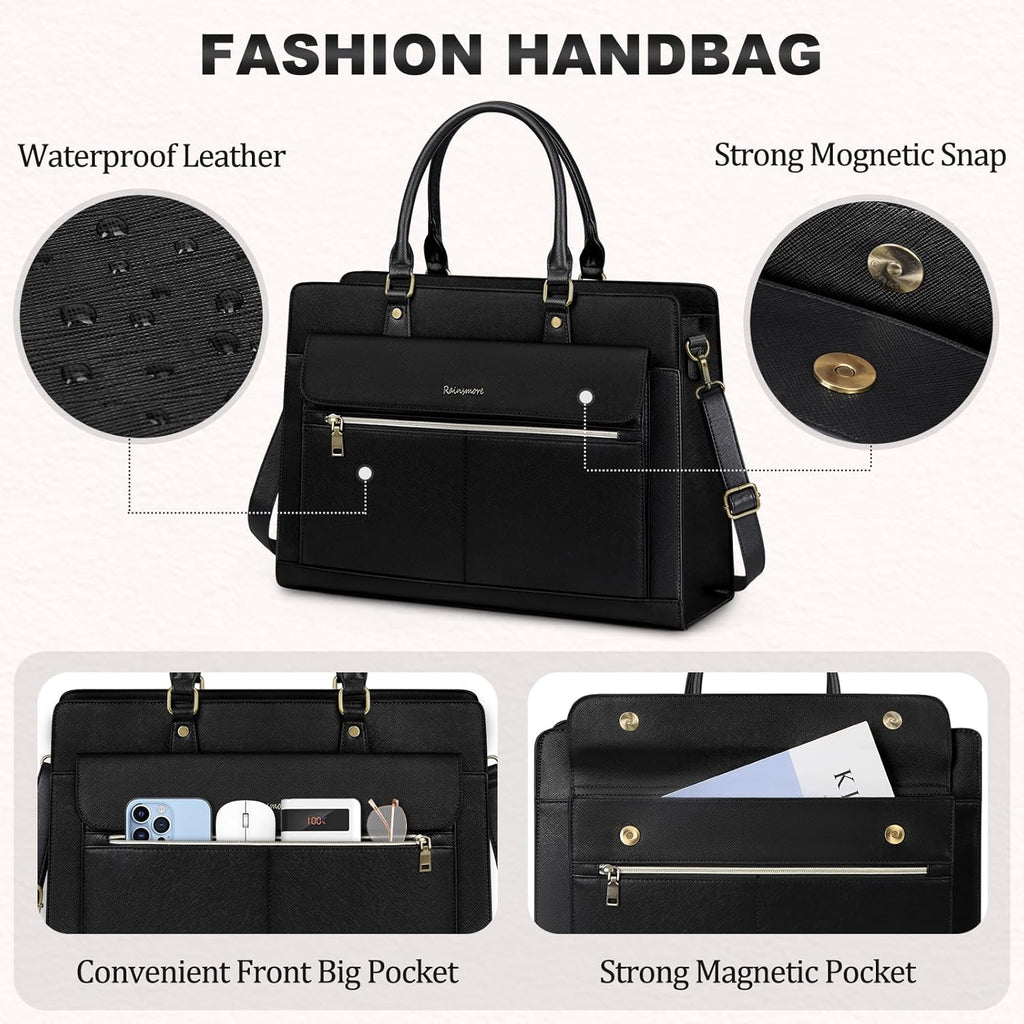 RAINSMORE Handväska damer shopper damer stor med plånbok 2-delat set