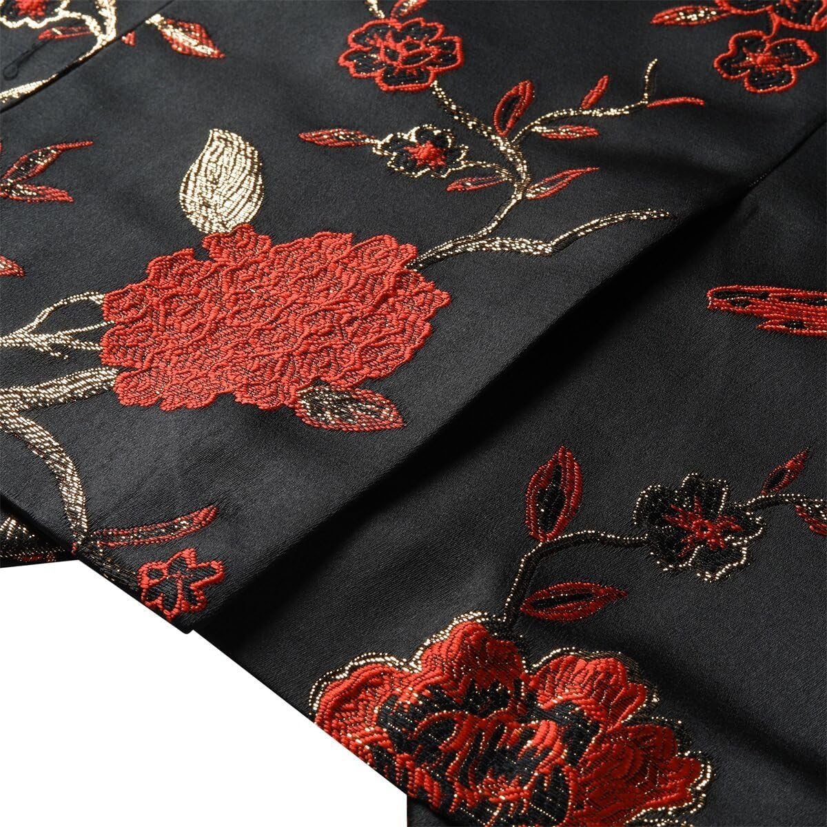 YOUTHUP Broderi blazer för män smal passform blommig kostym jacka snygg blommig smoking jackor