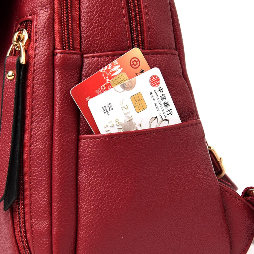 Backpack Purse Women Shoulder Bags Leather Backpacks Female Dayback Large Capacity School Bag For Girls,Blue,24 * 14 * 30CM