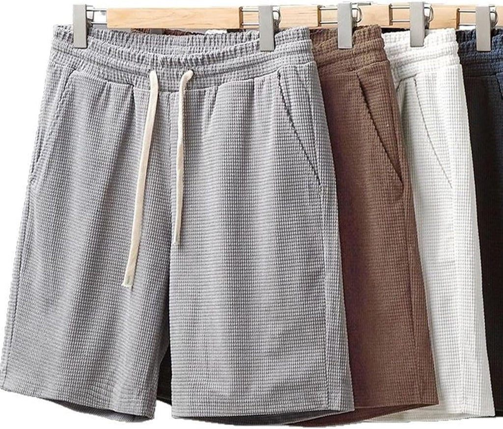 Herr Shopping Shorts För Stadsvandring Senior Man Lätt Skrynkelfri Stretch Andas Många Fickor Praktisk Elastisk Midja
