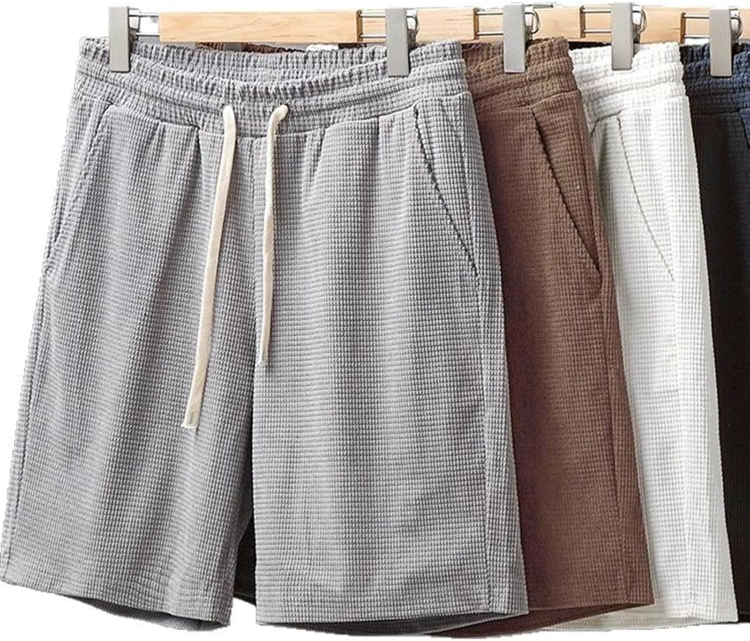 Herr Shopping Shorts För Stadsvandring Senior Man Lätt Skrynkelfri Stretch Andas Många Fickor Praktisk Elastisk Midja
