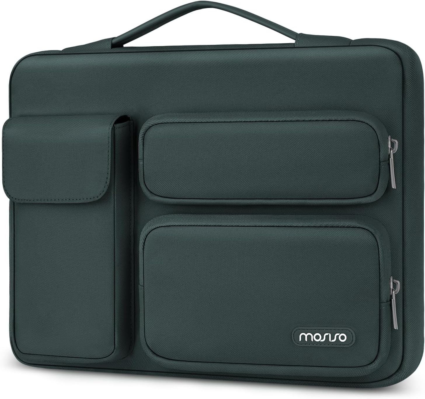 MOSISO 360 Protective Laptop Sleeve 14 inch, Laptop Sleeve Compatible with HP Dell ASUS Acer, HP Stream, Dell Latitude, IdeaPad, Side Opening Bag with 2 Raised and 1 Flapover Pockets