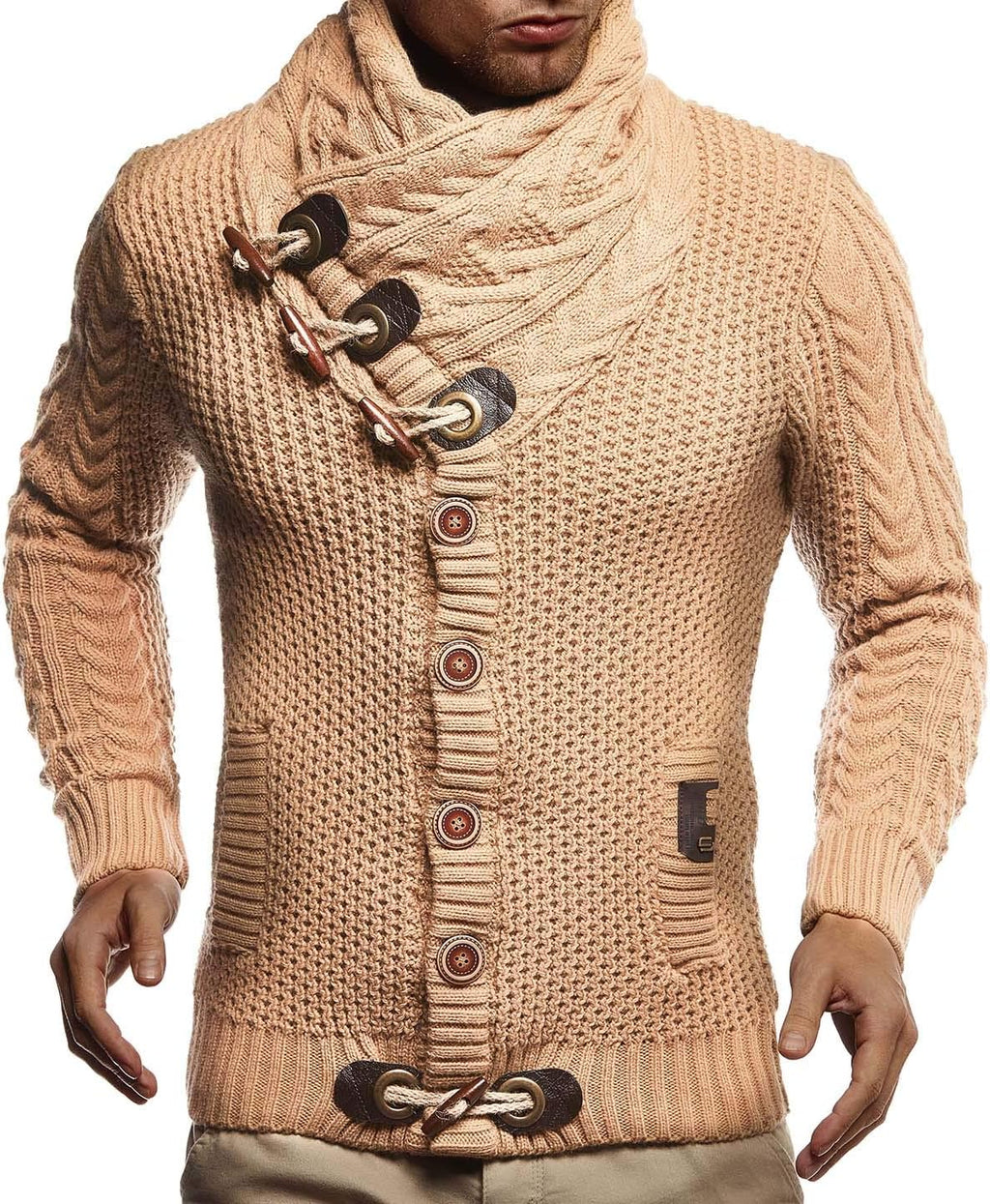 Leif Nelson Herrcardigan, jacka med sjalkrage, LN-4195