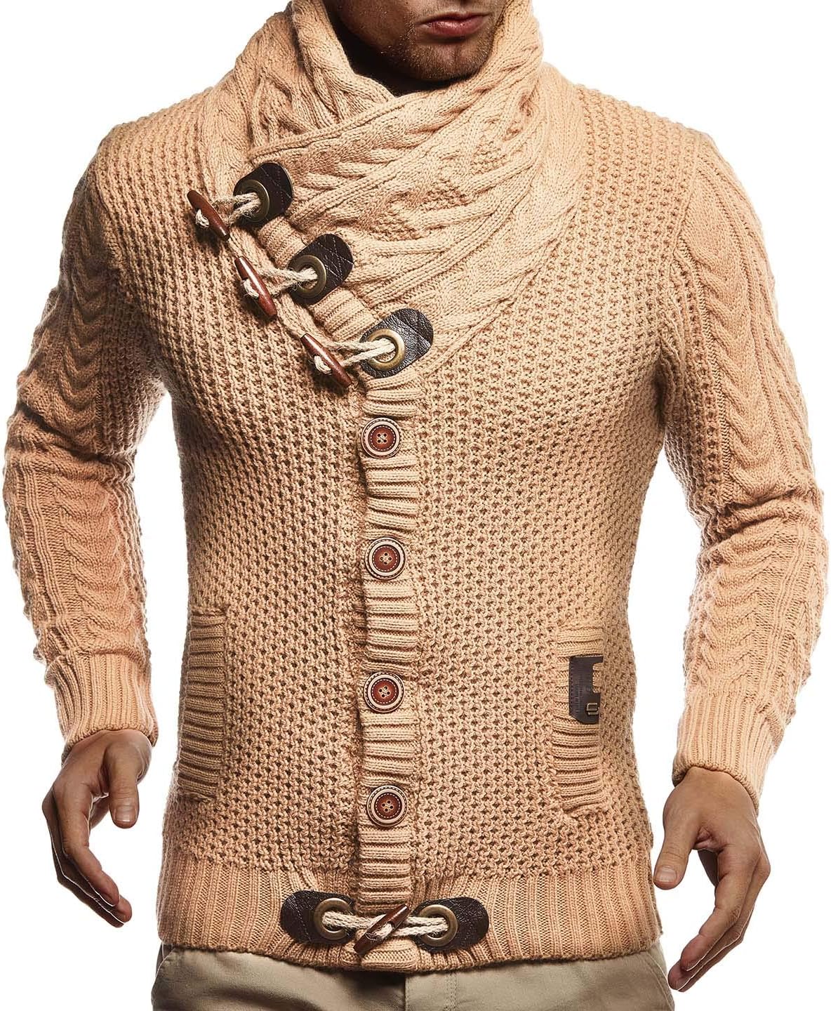 Leif Nelson Herrcardigan, jacka med sjalkrage, LN-4195