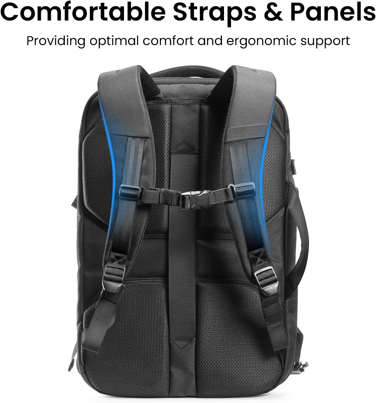 tomtoc 40L Reseryggsäck, TSA-vänlig handbagage-ryggsäck Reseryggsäck för 15,6-17 tums bärbar dator, flyggodkänd ombordstigning Vattenavvisande kabinryggsäck för resor Weekender Trip