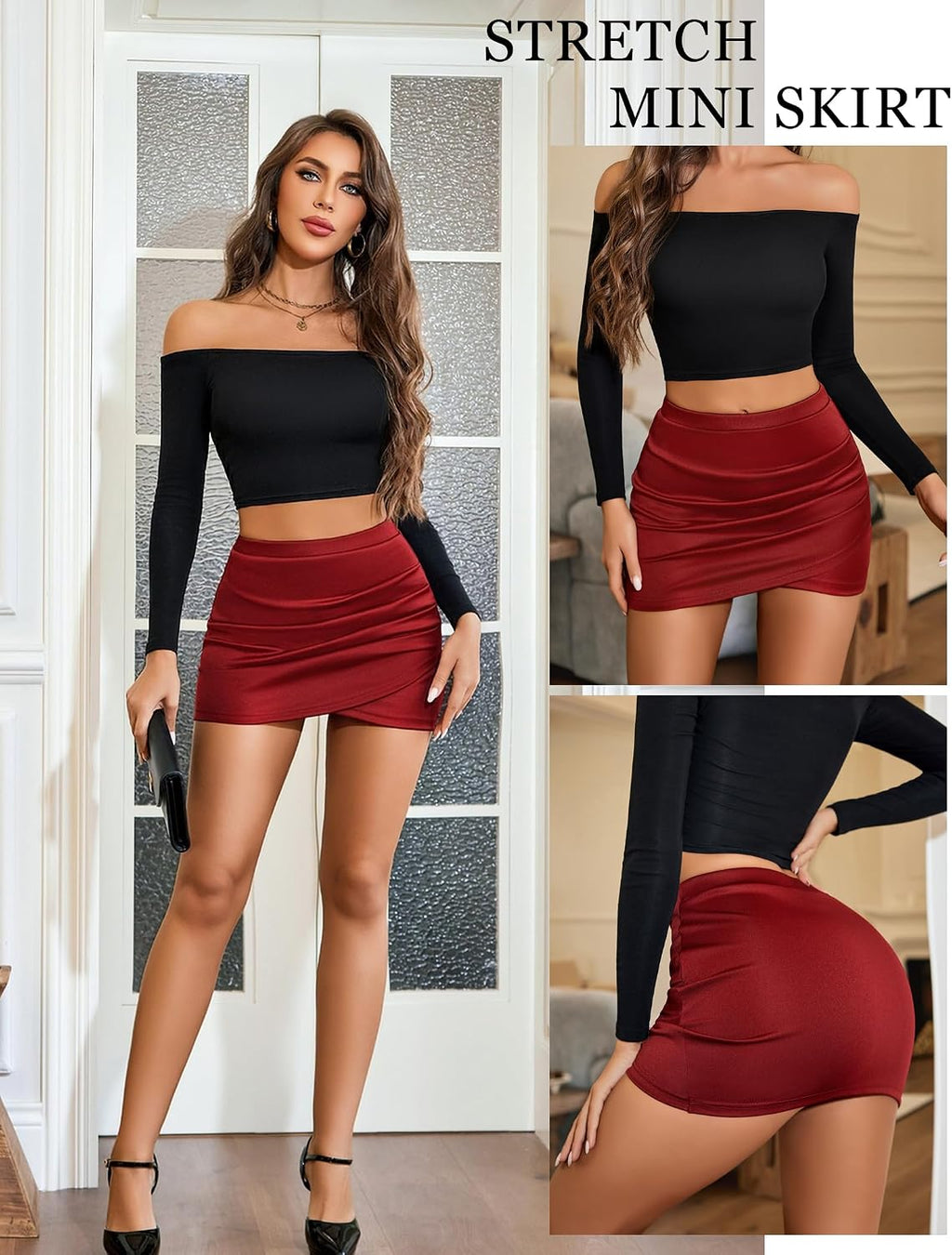 Avidlove minikjol för damer, sommar, hög midja, pennkjol, ledig, veckad minikjol, solid, smala, korta kjolar, sexig, stretch, pennkjol