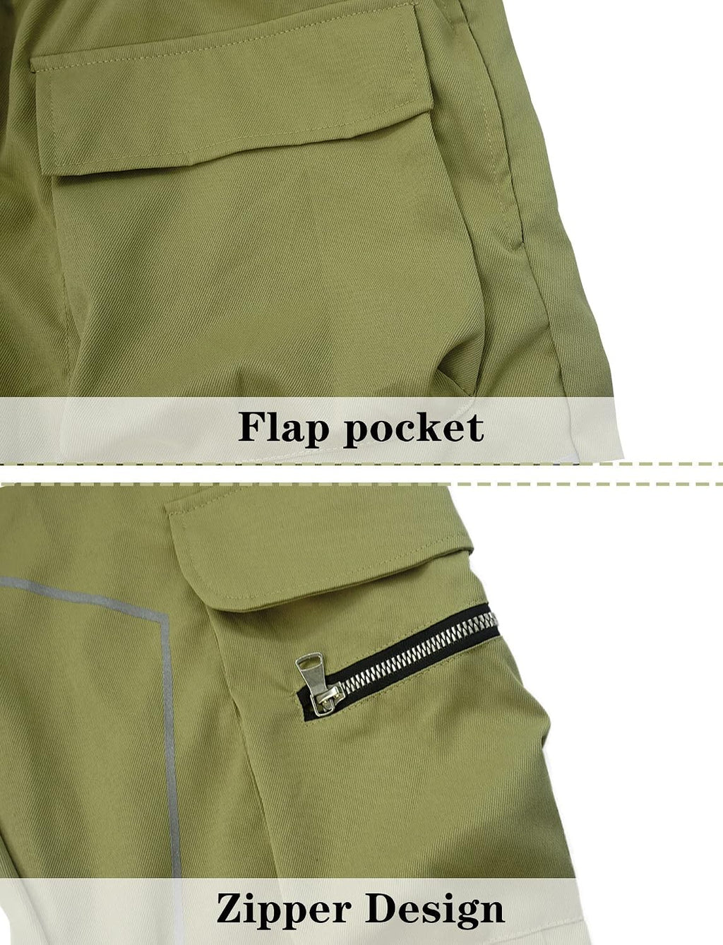 AIEOE Cargobyxor, herr, hip hop, techwear, cargobyxor med reflekterande ränder, streetwear, punkbyxor, joggingbyxor, joggingbyxor med fickor, elastisk linning