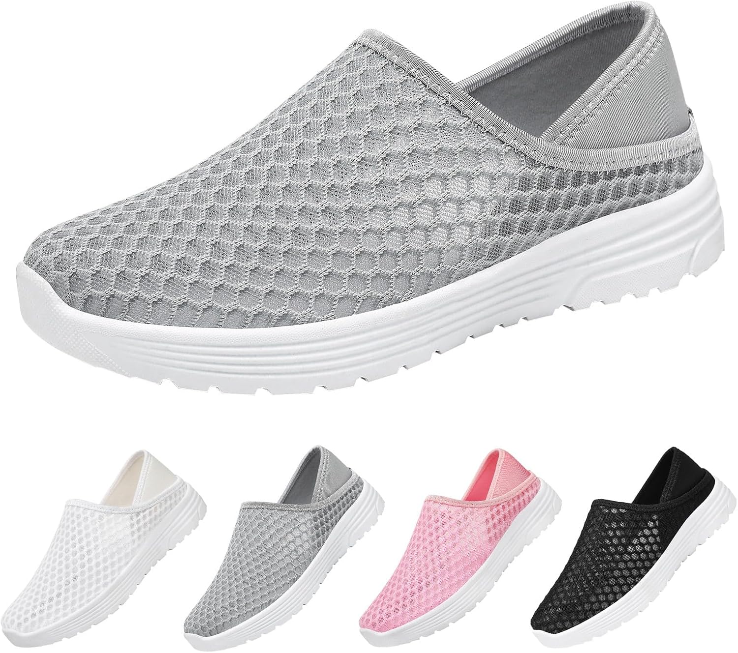 Legere bekväm snörfri herrsneakers, ventilerande herrsneakers, mjuk stickad topp, ortopediska slip-on skor, halkfria mjuka innersulor för fitness löpning promenader