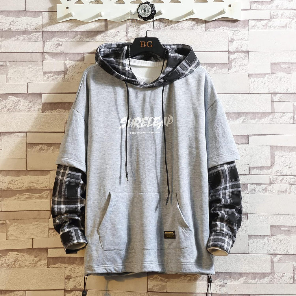 GURUNVANI Lappteknik huvtröjor herr bokstavstryck streetwear huvtröja herr sweatshirt