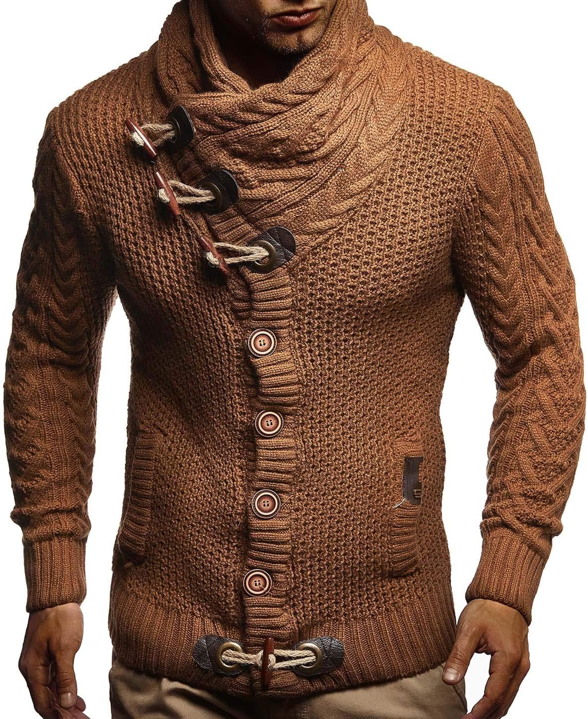 Leif Nelson Herrcardigan, jacka med sjalkrage, LN-4195